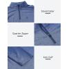 AIRIKE Long Sleeve Golf Polo Shirts for Women Stand Up Collar Thermal Fleece Womens Tank Top(Blue 2)