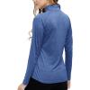 AIRIKE Long Sleeve Golf Polo Shirts for Women Stand Up Collar Thermal Fleece Womens Tank Top(Blue 2)