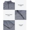 AIRIKE Long Sleeve Golf Polo Shirts for Women Stand Up Collar Thermal Fleece Womens Tank Top(Grey)