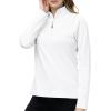 AIRIKE Long Sleeve Golf Polo Shirts for Women Stand Up Collar Thermal Fleece Womens Tank Top(White)