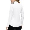 AIRIKE Long Sleeve Golf Polo Shirts for Women Stand Up Collar Thermal Fleece Womens Tank Top(White)