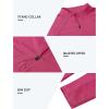 AIRIKE Women’s Quick Dry Long Sleeve Golf Shirts Stand Collar for Sports Tennis 1/4 Zip Pullover Tops Rose-Red M