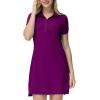 JINSHI Women T Shirt Dress Hiking/Tennis/Golf/Leisure Comfortable and Soft Athletic Dress for Women(Dark Purple)