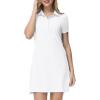 JINSHI Women T Shirt Dress Hiking/Tennis/Golf/Leisure Comfortable and Soft Athletic Dress for Women(White)