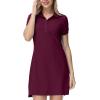 JINSHI Women T Shirt Dress Hiking/Tennis/Golf/Leisure Comfortable and Soft Athletic Dress for Women(Wine Red)