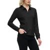 JINSHI Women’s Golf Polo Shirt Long Sleeves Zip Up Sport Active Shirts Quick Dry Athletic T-Shirt Casual Tennis Tops Slim Fit(Black)