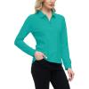 JINSHI Women’s Golf Polo Shirt Long Sleeves Zip Up Sport Active Shirts Quick Dry Athletic T-Shirt Casual Tennis Tops Slim Fit(Green)