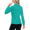 JINSHI Women’s Golf Polo Shirt Long Sleeves Zip Up Sport Active Shirts Quick Dry Athletic T-Shirt Casual Tennis Tops Slim Fit(Green)