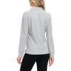 JINSHI Women’s Golf Polo Shirt Long Sleeves Zip Up Sport Active Shirts Quick Dry Athletic T-Shirt Casual Tennis Tops Slim Fit(Grey)