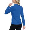 JINSHI Women’s Golf Polo Shirt Long Sleeves Zip Up Sport Active Shirts Quick Dry Athletic T-Shirt Casual Tennis Tops Slim Fit(Lake Blue)