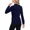 JINSHI Women’s Golf Polo Shirt Long Sleeves Zip Up Sport Active Shirts Quick Dry Athletic T-Shirt Casual Tennis Tops Slim Fit(Navy Blue)