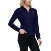 JINSHI Women’s Golf Polo Shirt Long Sleeves Zip Up Sport Active Shirts Quick Dry Athletic T-Shirt Casual Tennis Tops Slim Fit(Navy Blue)