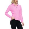 JINSHI Women’s Golf Polo Shirt Long Sleeves Zip Up Sport Active Shirts Quick Dry Athletic T-Shirt Casual Tennis Tops Slim Fit(Pink)