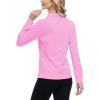 JINSHI Women’s Golf Polo Shirt Long Sleeves Zip Up Sport Active Shirts Quick Dry Athletic T-Shirt Casual Tennis Tops Slim Fit(Pink)