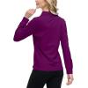 JINSHI Women’s Golf Polo Shirt Long Sleeves Zip Up Sport Active Shirts Quick Dry Athletic T-Shirt Casual Tennis Tops Slim Fit(Purple)