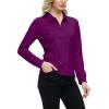 JINSHI Women’s Golf Polo Shirt Long Sleeves Zip Up Sport Active Shirts Quick Dry Athletic T-Shirt Casual Tennis Tops Slim Fit(Purple)