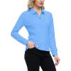 JINSHI Women’s Golf Polo Shirt Long Sleeves Zip Up Sport Active Shirts Quick Dry Athletic T-Shirt Casual Tennis Tops Slim Fit(Sky Blue)