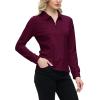JINSHI Women’s Golf Polo Shirt Long Sleeves Zip Up Sport Active Shirts Quick Dry Athletic T-Shirt Casual Tennis Tops Slim Fit(Wine Red)