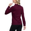 JINSHI Women’s Golf Polo Shirt Long Sleeves Zip Up Sport Active Shirts Quick Dry Athletic T-Shirt Casual Tennis Tops Slim Fit(Wine Red)