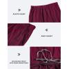 JINSHI Womens Pajama Shorts Soft Comfortable Lightweight Elastic Drawstring Modal Pajama Bottoms Lounge Shorts with Pockets(C04-wine Red/Pink)