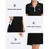 JINSHI Women’s Tennis Golf Dress Soft Sport Workout Short Sleeve Stand Collar Dresses for Women with Zipper Pockets(Upgraded Black)