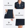 JINSHI Women’s Tennis Golf Dress Soft Sport Workout Short Sleeve Stand Collar Dresses for Women with Zipper Pockets(Upgraded Navy)