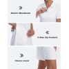 JINSHI Women’s Tennis Golf Dress Soft Sport Workout Short Sleeve Stand Collar Dresses for Women with Zipper Pockets(Upgraded White)
