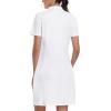 JINSHI Women’s Tennis Golf Dress Soft Sport Workout Short Sleeve Stand Collar Dresses for Women with Zipper Pockets(Upgraded White)