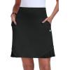 MoFiz 20″ Knee Length Skorts Skirt for Women Golf Tennis Skort High Waisted Athletic Skirt for Sports Summer Casual(Black)