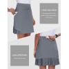 MoFiz 20″ Knee Length Skorts Skirt for Women Golf Tennis Skort High Waisted Athletic Skirt for Sports Summer Casual(Grey)