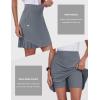 MoFiz 20″ Knee Length Skorts Skirt for Women Golf Tennis Skort High Waisted Athletic Skirt for Sports Summer Casual(Grey)