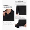 MoFiz 3/4 Short Sleeve Golf Shirt for Women Quick Dry Quarter Zip Athletic Polo Shirts Lightweight Workout Casual Tops(2025-black)