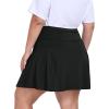 MoFiz Plus Size 20″ Knee Length Skorts Skirts for Women Golf Tennis Skort High Waisted Athletic Skirt for Summer Casual(Black)
