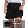 MoFiz Plus Size 20″ Knee Length Skorts Skirts for Women Golf Tennis Skort High Waisted Athletic Skirt for Summer Casual(Black)