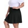 MoFiz Plus Size 20″ Knee Length Skorts Skirts for Women Golf Tennis Skort High Waisted Athletic Skirt for Summer Casual(Black)