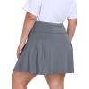 MoFiz Plus Size 20″ Knee Length Skorts Skirts for Women Golf Tennis Skort High Waisted Athletic Skirt for Summer Casual(Grey)