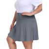 MoFiz Plus Size 20″ Knee Length Skorts Skirts for Women Golf Tennis Skort High Waisted Athletic Skirt for Summer Casual(Grey)