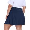 MoFiz Plus Size 20″ Knee Length Skorts Skirts for Women Golf Tennis Skort High Waisted Athletic Skirt for Summer Casual(Navy Blue)