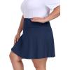 MoFiz Plus Size 20″ Knee Length Skorts Skirts for Women Golf Tennis Skort High Waisted Athletic Skirt for Summer Casual(Navy Blue)