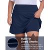 MoFiz Plus Size 20″ Knee Length Skorts Skirts for Women Golf Tennis Skort High Waisted Athletic Skirt for Summer Casual(Navy Blue)
