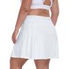 MoFiz Plus Size 20″ Knee Length Skorts Skirts for Women Golf Tennis Skort High Waisted Athletic Skirt for Summer Casual(White)