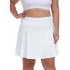 MoFiz Plus Size 20″ Knee Length Skorts Skirts for Women Golf Tennis Skort High Waisted Athletic Skirt for Summer Casual(White)