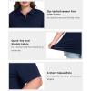 MoFiz Plus Size Golf Polo Shirts for Women Zip Up Short Sleeve Collared Tennis Workout Tops Sport Athletic Activewear XL-5XL(Navy Blue)