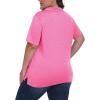 MoFiz Plus Size Golf Polo Shirts for Women Zip Up Short Sleeve Collared Tennis Workout Tops Sport Athletic Activewear XL-5XL(Rose Red)