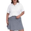 MoFiz Plus Size Golf Polo Shirts for Women Zip Up Short Sleeve Collared Tennis Workout Tops Sport Athletic Activewear XL-5XL(White)