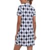 MoFiz Short Sleeve Polo Dresses with Zipper for Women Comfy Stretchy Tennis Dress Sport Casual Wear Golf Outfits(2025-black Plaid)