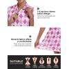 MoFiz Short Sleeve Polo Dresses with Zipper for Women Comfy Stretchy Tennis Dress Sport Casual Wear Golf Outfits(2025-pink Plaid)