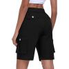 MoFiz Women’s 10″ Hiking Cargo Shorts Lightweight Quick Dry Outdoor Running Athletic Short Summer Travel Loose 6 Pockets(B01-black)