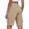 MoFiz Women’s 10″ Hiking Cargo Shorts Lightweight Quick Dry Outdoor Running Athletic Short Summer Travel Loose 6 Pockets(B03-khaki)
