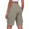 MoFiz Women’s 10″ Hiking Cargo Shorts Lightweight Quick Dry Outdoor Running Athletic Short Summer Travel Loose 6 Pockets(B04-grey Khaki)